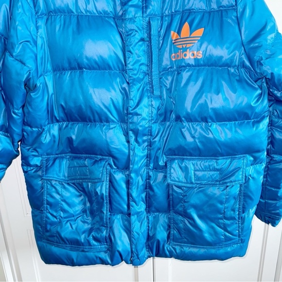 Adidas Adicolor Down Puffer Jacket Blue Sz Large - Picture 10 of 16